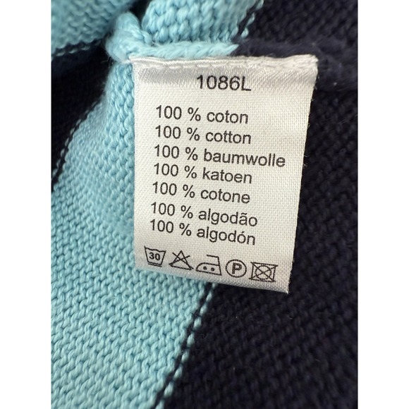 Lacoste Striped Sweater Men's 5 Large Blue Nautical Preppy - Picture 8 of 9